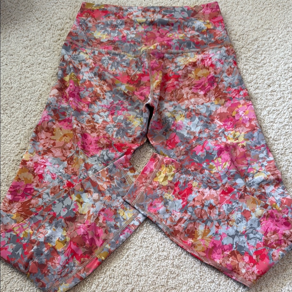 lululemon athletica Pink and Gray Leggings with Stretchy Fit 6